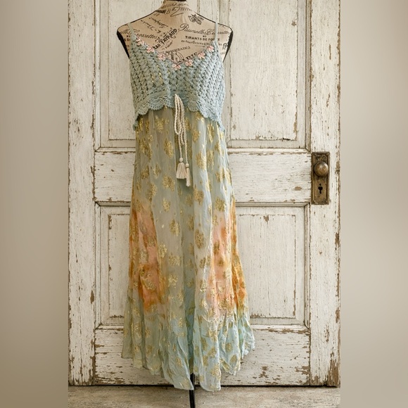 POL New Release -Crochet Mirror Embroidered Maxi Dress – Boho Coastal Dream - Picture 2 of 16